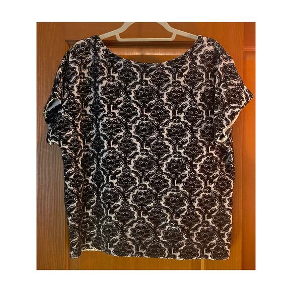 Suno Embroidered Top Cotton Black & White Damask Floral Print ~ Sz M /2 ~ Lovely - Picture 3 of 7